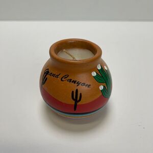 Grand Canyon Candle Tesa Ceramic Pottery By Maack Hand Painted Small Vase